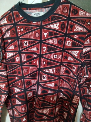 Vintage Moschino Jeans top unisex like new, red with designs