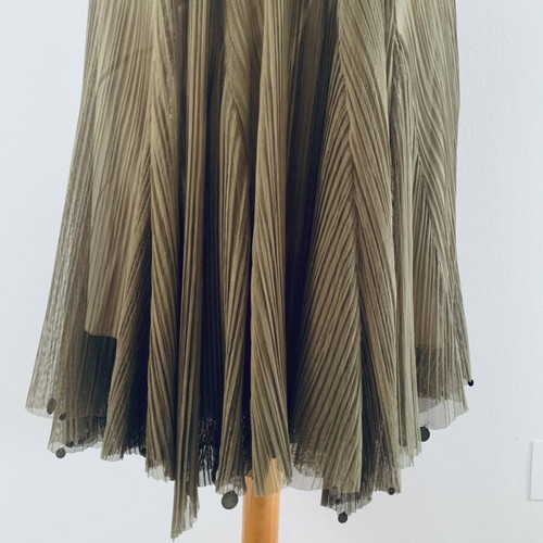 Dyens + Fotinaki midi skirt, khaki, medium