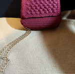 Handmade knitted crossbody bag like new, burgundy color