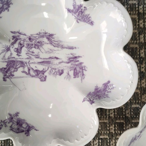 Limoges France decorative plate set like new with handle
