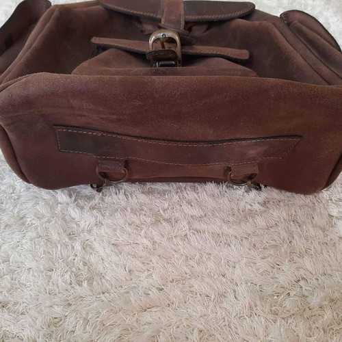 Leather backpack handmade like new, brown