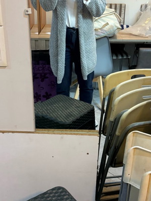 Knitted women's cardigan used, gray, size M