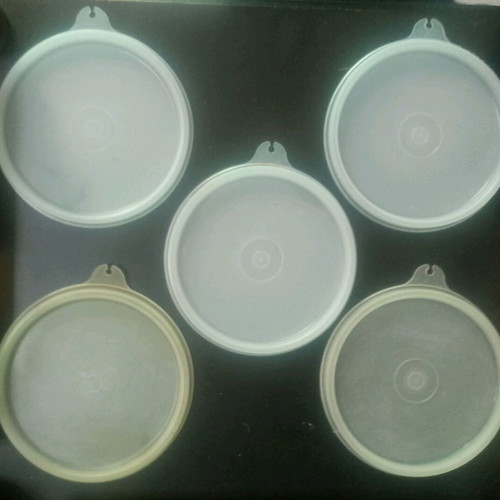 Tupperware καπάκια μεταχειρισμένα, σετ 5 τεμαχίων, διάφανα 11 εκ.