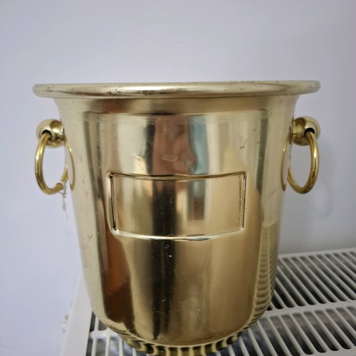 Metal champagne bucket gold tone
