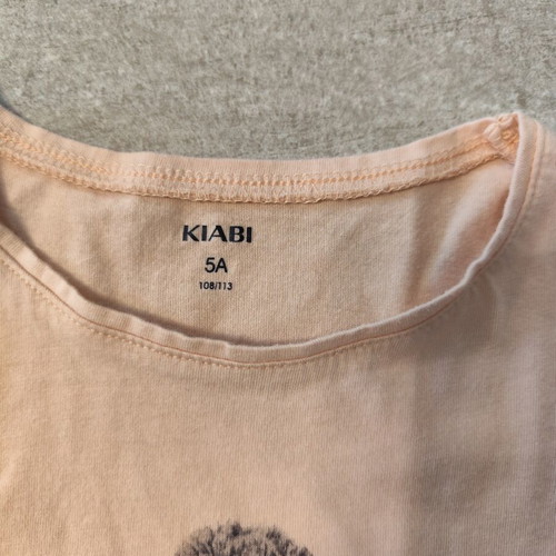 Kiabi long-sleeve blouse like new, beige and pink, size 110 cm, age 4-5
