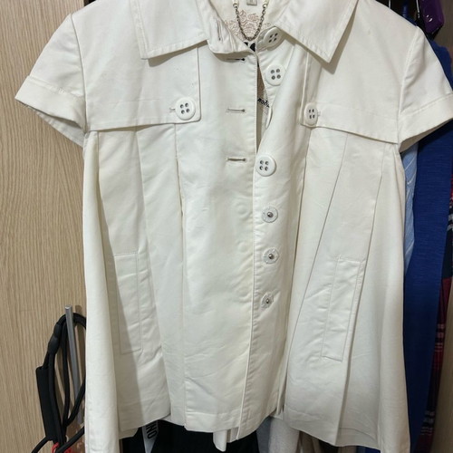 Women's jacket new white with short sleeve size M