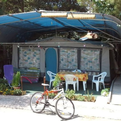Bürstner 5407tl 1993 caravan with tent and metal frame