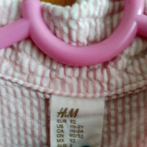 H&M dress 92 cm white pink like new