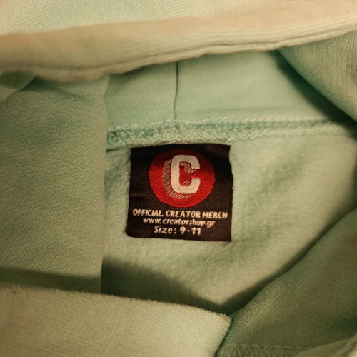 Stitch hoodie like new, size 9-11 years, light green
