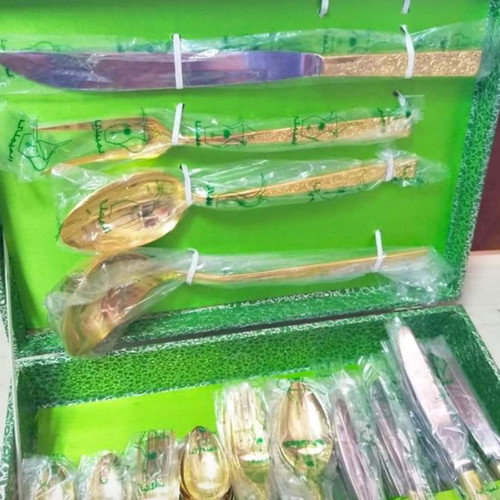 Cosmos Golden Fresco Cutlery Set 100 Pieces Gold Plated New