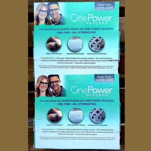 OnePower Readers presbyopia and mobile phone glasses new, 2 pairs