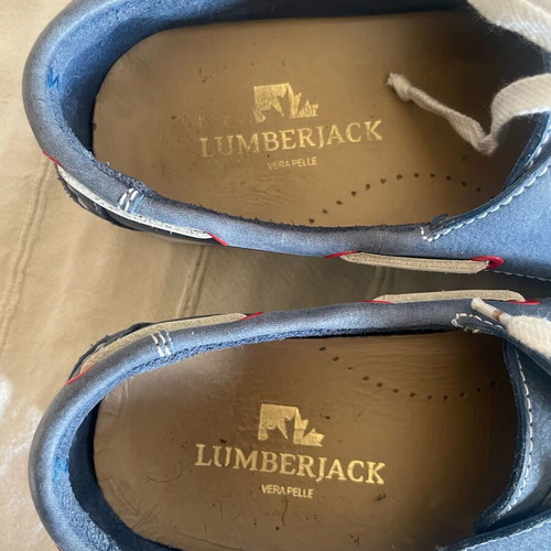 Lumberjack men's leather boat shoes like new, blue, size 42