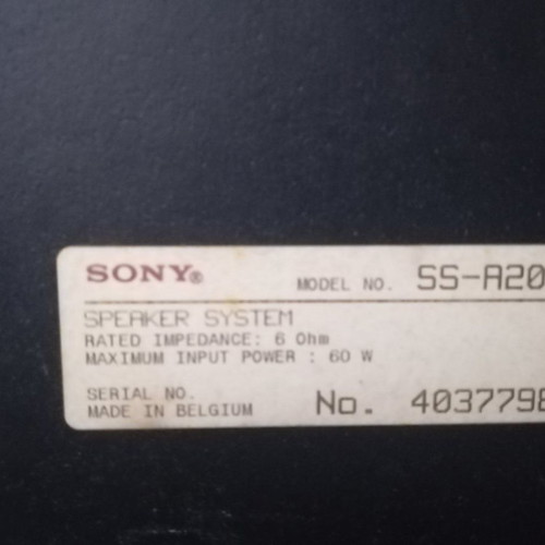 Sony SS-A209 speakers used, 6 Ohm 60 W