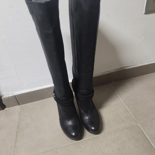 Mare leather boots like new, black, 8 cm heel, size 37