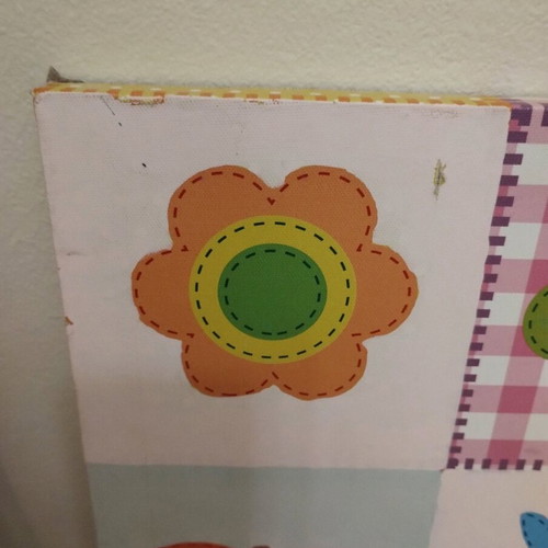 Kids wall art used, flowers and butterflies, 40x40 cm