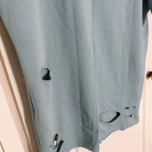 Balenciaga Men's Destroyed Oversized T-Shirt like new, turquoise, size L