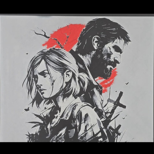The Last Of Us Canvas Ellie and Joel high quality