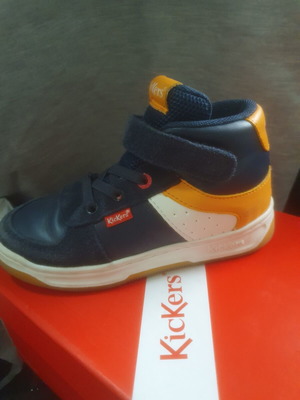 Kickers kids boots size 26, blue and orange