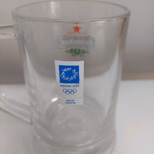 Heineken beer mug set like new, dedicated to 2004 Olympic Games, 250ml