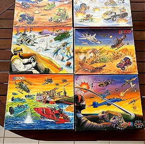 Gi Joe 1986 MB Puzzle 200 κοματια 6 παζλ Πληρη