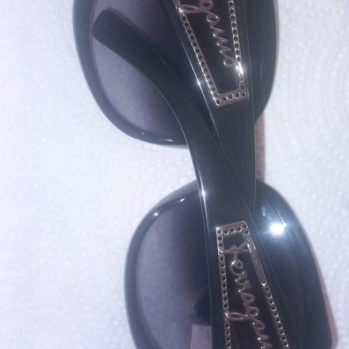 Salvatore Ferragamo sunglasses black like new with zirconia