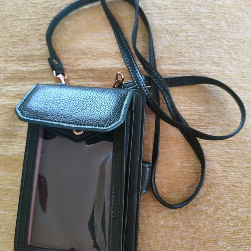 Wallet with phone case and adjustable strap new, green cypress