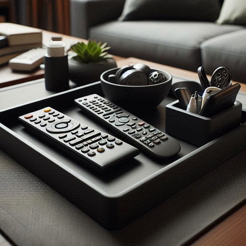 Table organization tray new, black matte with accessory compartments