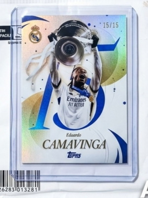 Eduardo Camavinga Topps Real Madrid 15/15 collectible card near mint