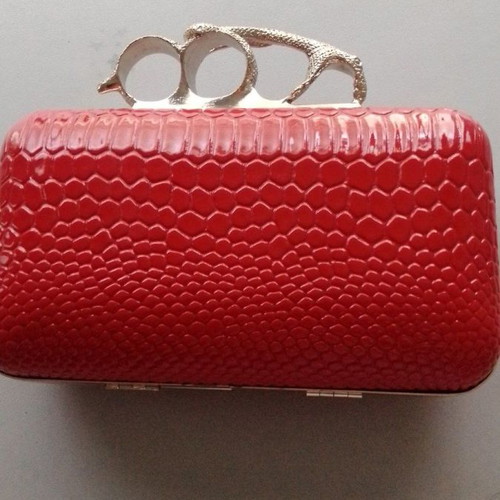 Red evening bag new, handheld