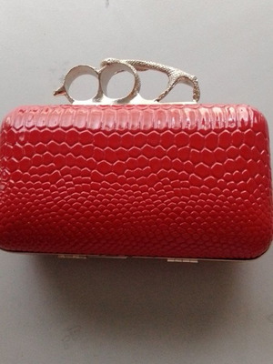 Red evening bag new, handheld