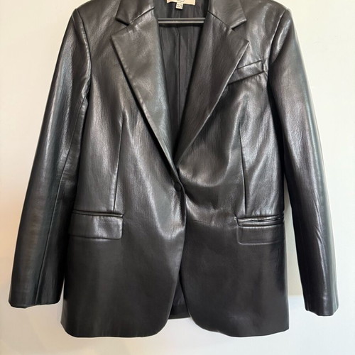 Zini leatherette jacket and pants set like new, black