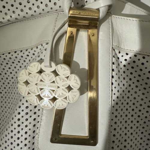 Emporio Armani leather shoulder bag like new, white