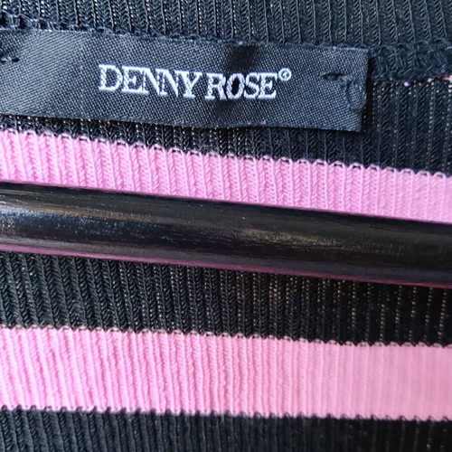 Denny Rose long-sleeve dress, black and pink, size XS-S