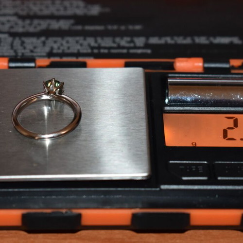 Silver Moissanite Solitaire Ring 1.00 Carat New With Certificate