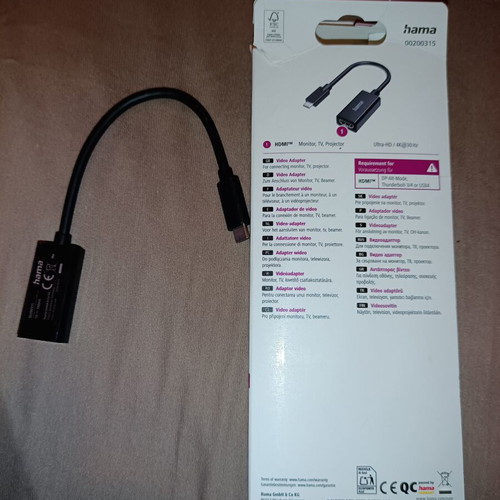 HAMA Mini DisplayPort to HDMI to Type-C Adapter like new