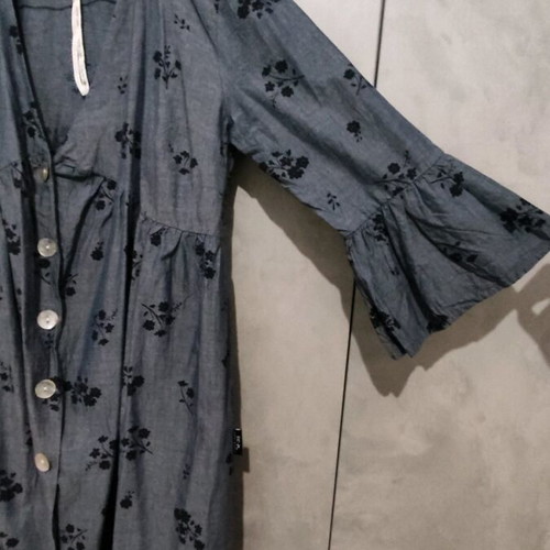 Floral dress Happy People with 3/4 sleeve like new, blue