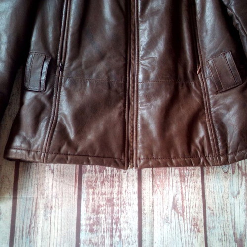 Women's leather jacket Bata used, brown, size 44
