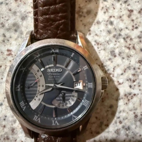 Seiko Premier Direct Drive watch like new, brown