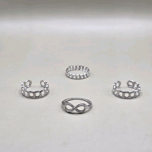 Infinity ring set silver new handmade