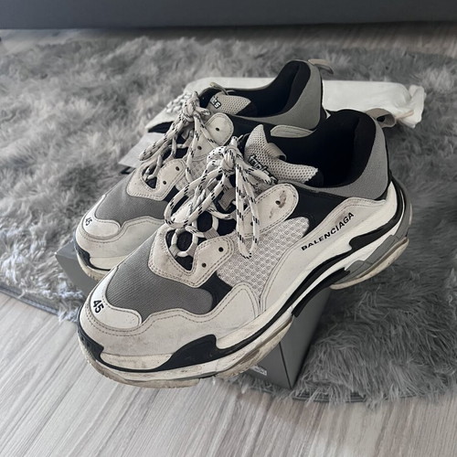 Balenciaga Triple S Clear Sole Sneakers like new, white and beige