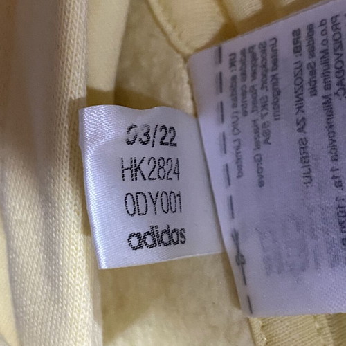Adidas Performance Essentials Fleece Hoodie like new, yellow, size L
