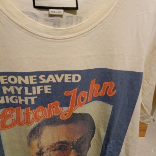 Gucci Elton John t-shirt like new, beige, unisex size M
