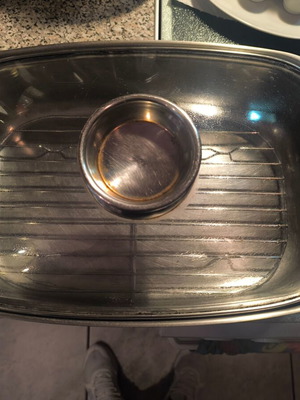 Rectangular oven baking tray with glass lid and rack like new