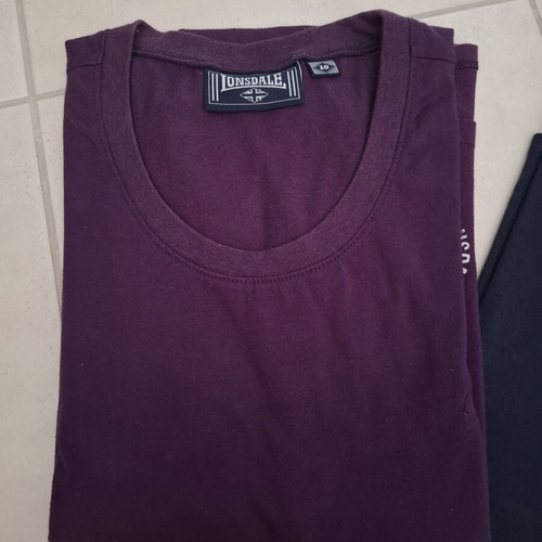Lonsdale T-shirt set of 2 used, purple and blue, size S-M