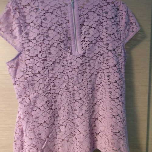 Lilac lace blouse with integrated lingerie new, size L
