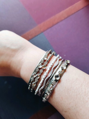 Zara boho bracelet set like new, silver
