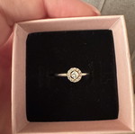 Pandora ring with 14K gold plating and cubic zirconia like new