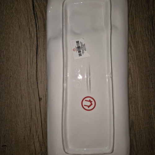 Christmas ceramic platter white with snowman like new