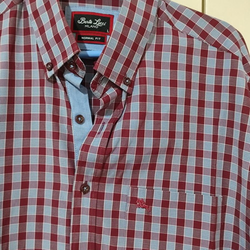 Berto Lucci Milano shirt size L, like new, red