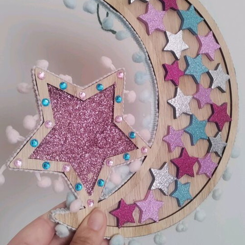 Decorative moon with star new